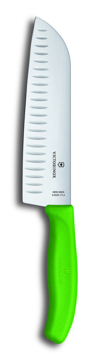 Santokukniv kulterslipad grön 17cm