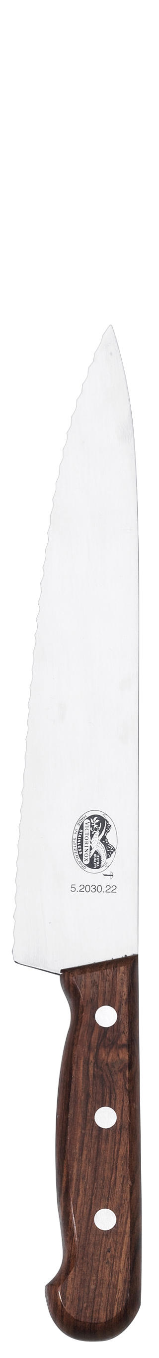 Kockkniv vågtandad 19cm med trähandtag