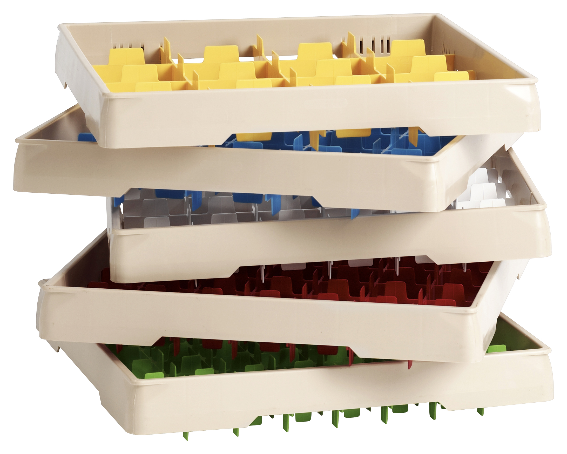 Förhöjningsram beige/röd fackindelad