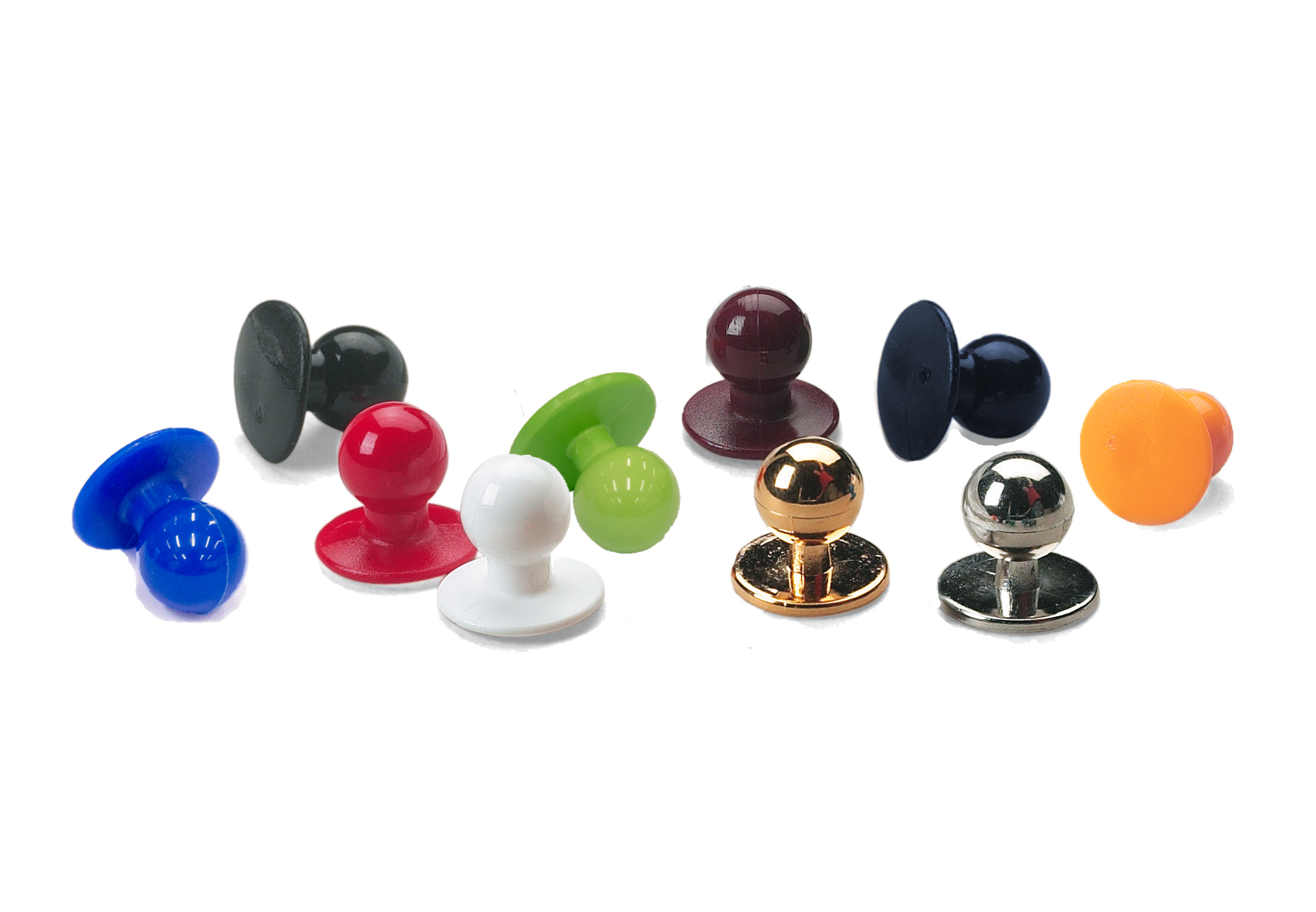 Kulknapp plast svart 10 pack