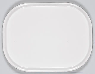 Bricka vit rundade hörn 43x33cm