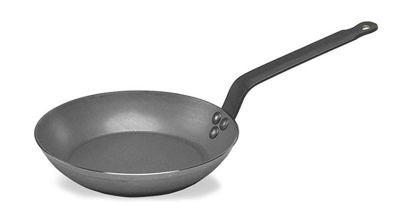 Stekpanna 4mm stål med platt järnhandtag Ø26cm
