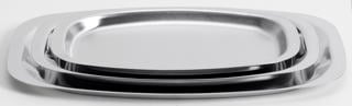 Fat oval öppen kant rostfri 44x29 cm