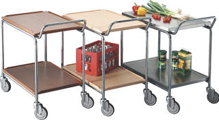 Bordsvagn 2 hyllor rostfri 80x52x95cm