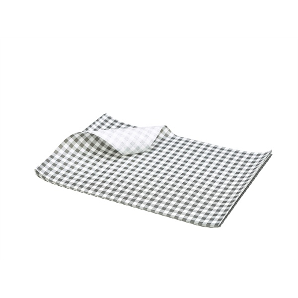 Serveringspapper svart/vit rutig 25x20cm 1000-pack