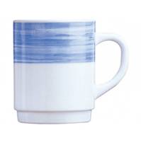 Brush Mugg  Stapelbar Opalglas Blå 25cl