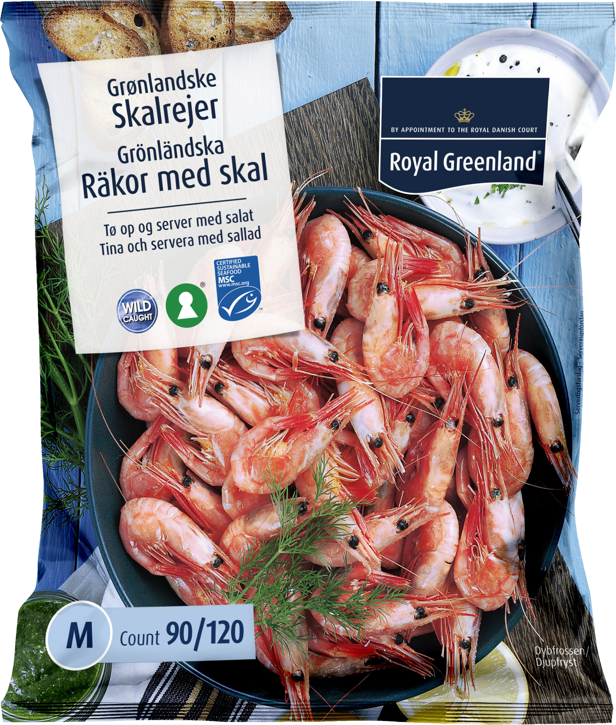 Räkor med Skal 90-120kg MSC