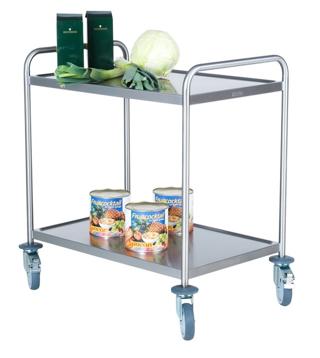 Storköksvagn 2 hyllor rostfri 80x52x90cm