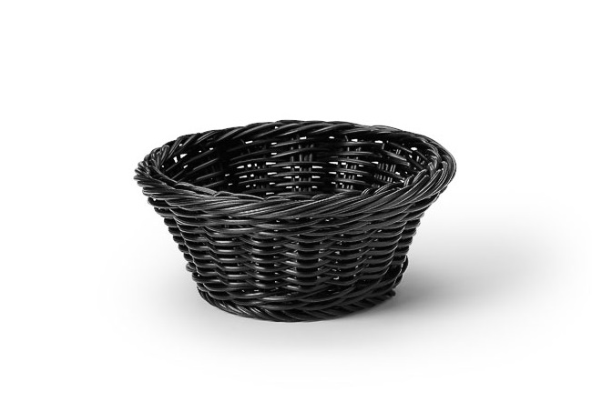 Korg Plast Svart Ø18,5cm H7,5cm