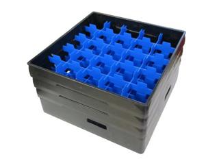 Fackindelad korg SVART 500x500 mm + 3 ramar, 87
mm / 25 fack