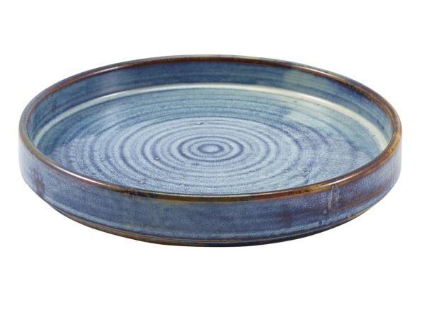 Terra tallrik flat hög kant blå Ø21cm