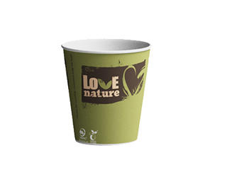 Kaffebägare papper+Bio PE 25cl mönstrad grön