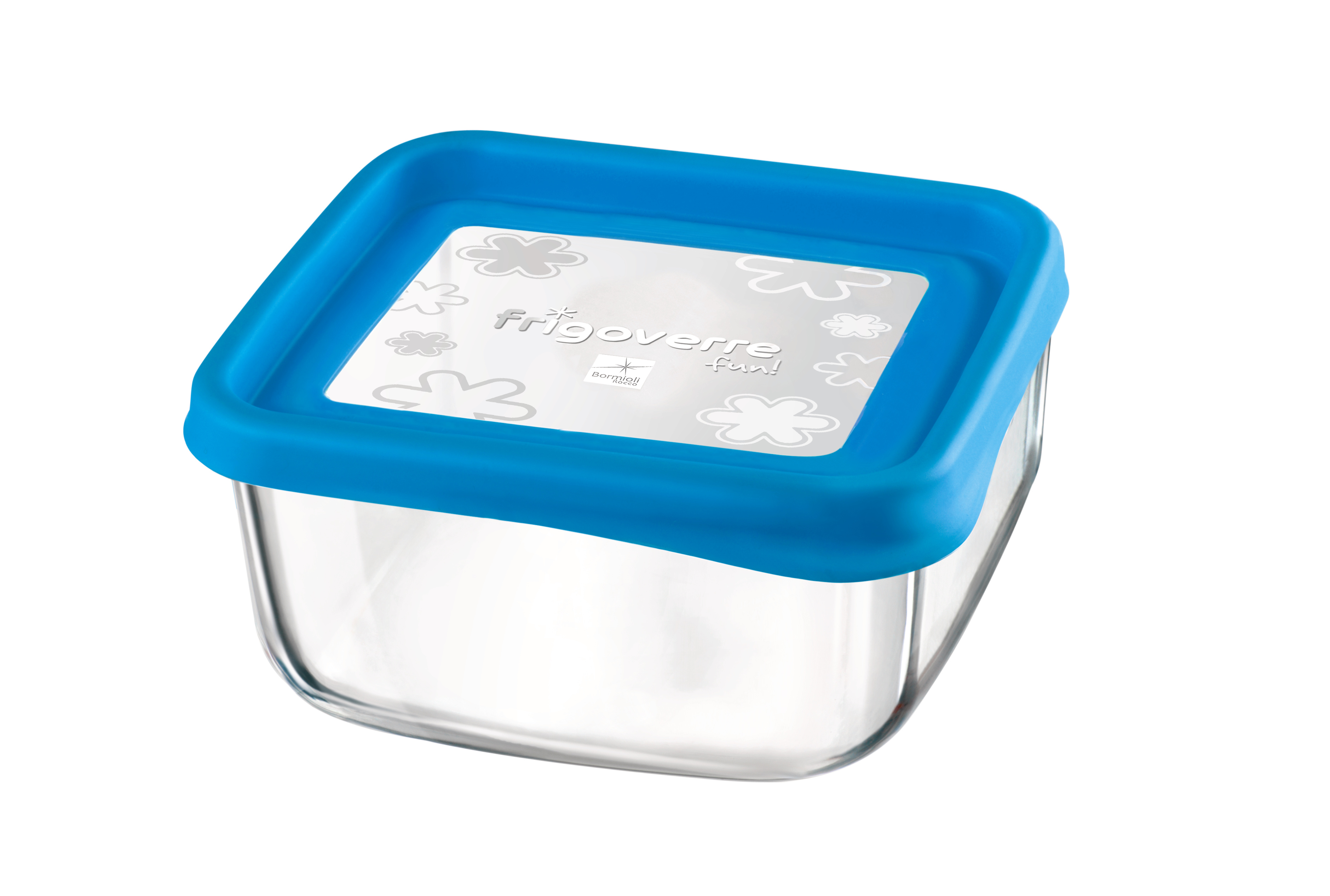 Förvaringsburk Glas med Blått Lock 15x15cm 75cl