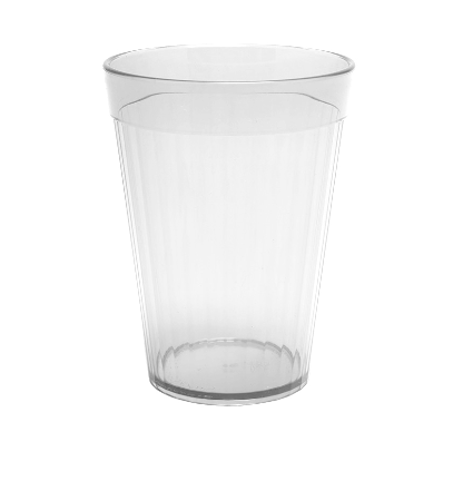 Glas räfflat plast PET 15 cl