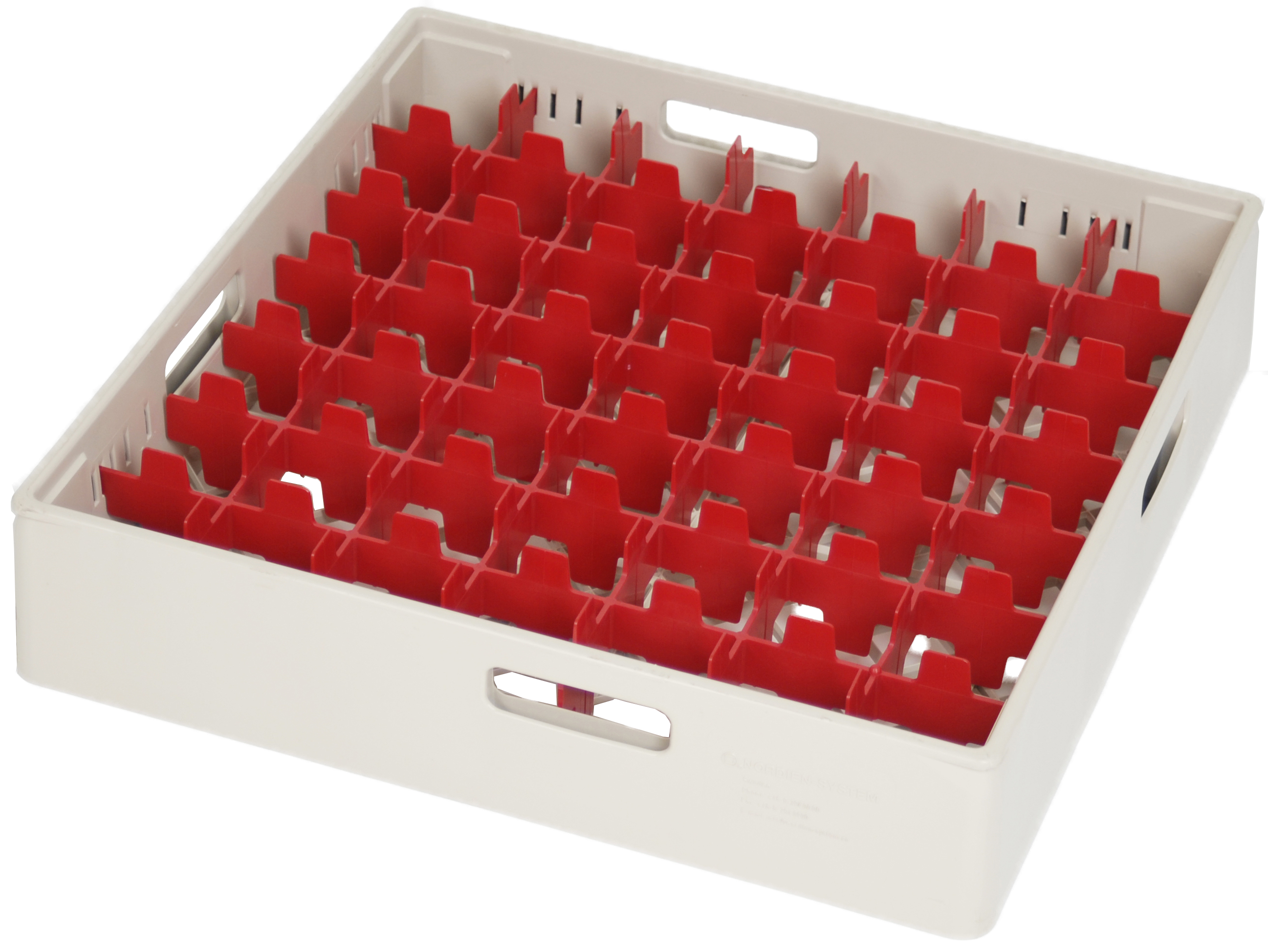 Fackindelad diskkorg röd för glas