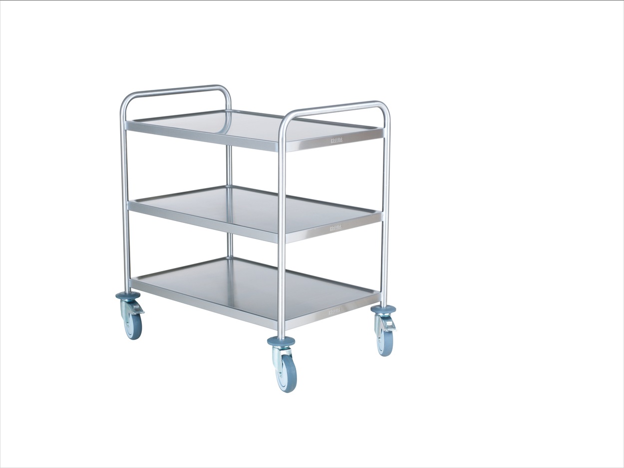 Storköksvagn 3 hyllor rostfri 80x52x90cm