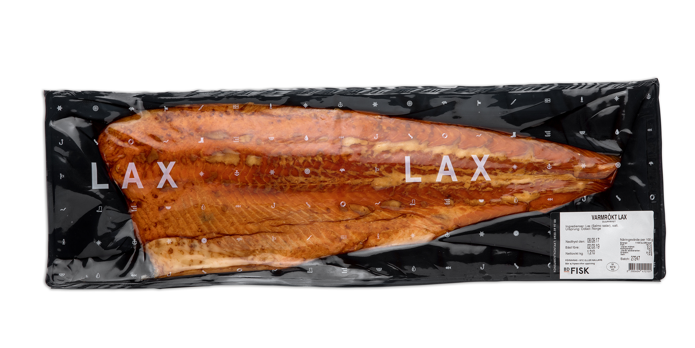 Lax Varmrökt Hel Sida ca 1,1-1,5kg