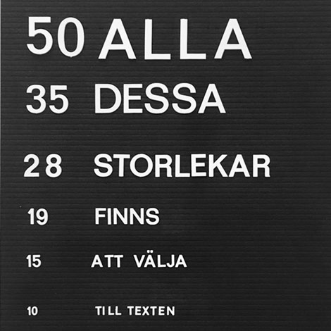 Variotext 28mm bokstav, 183 sorterade tecken