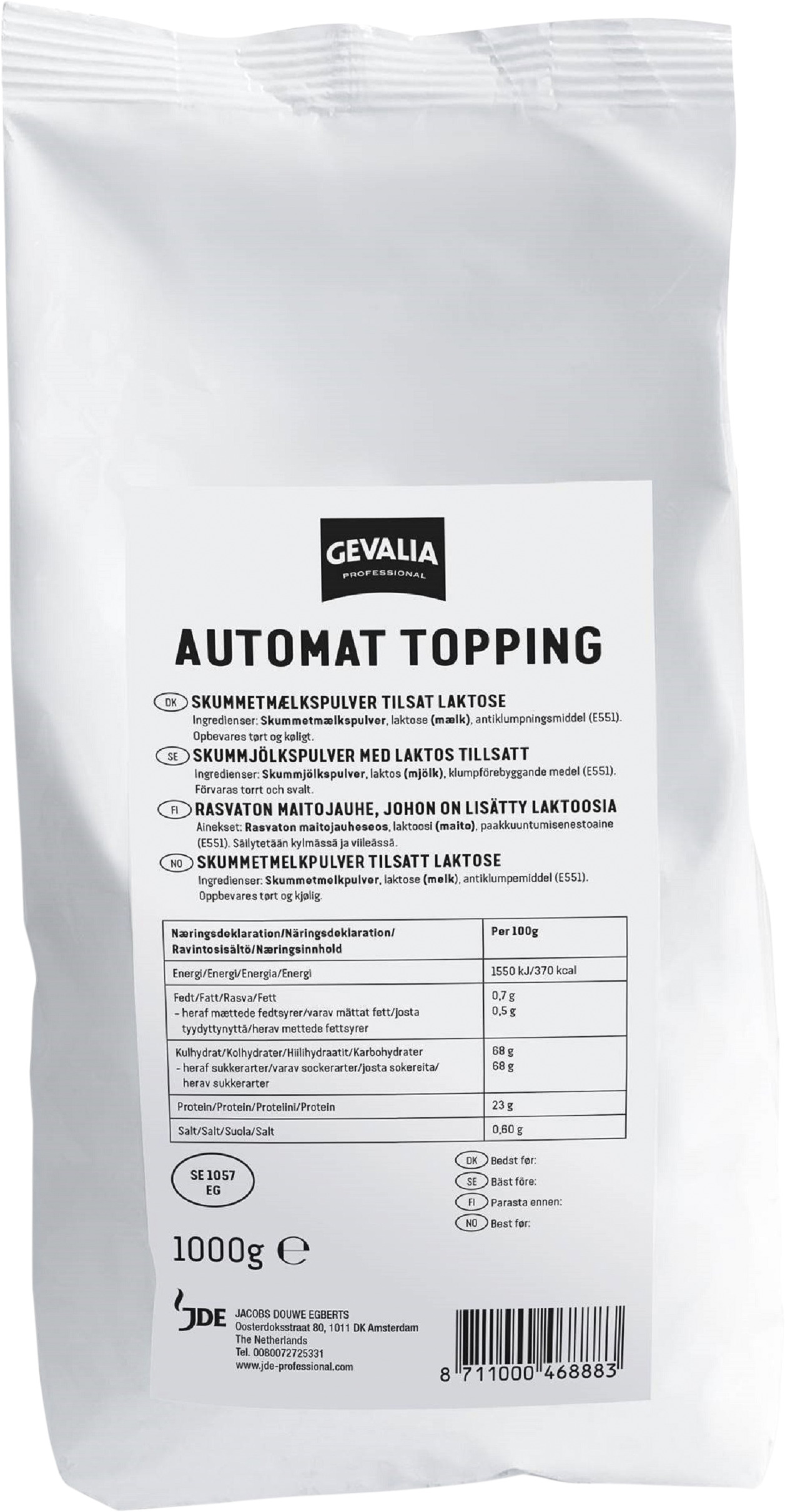 Mjölkpulver Automattopping