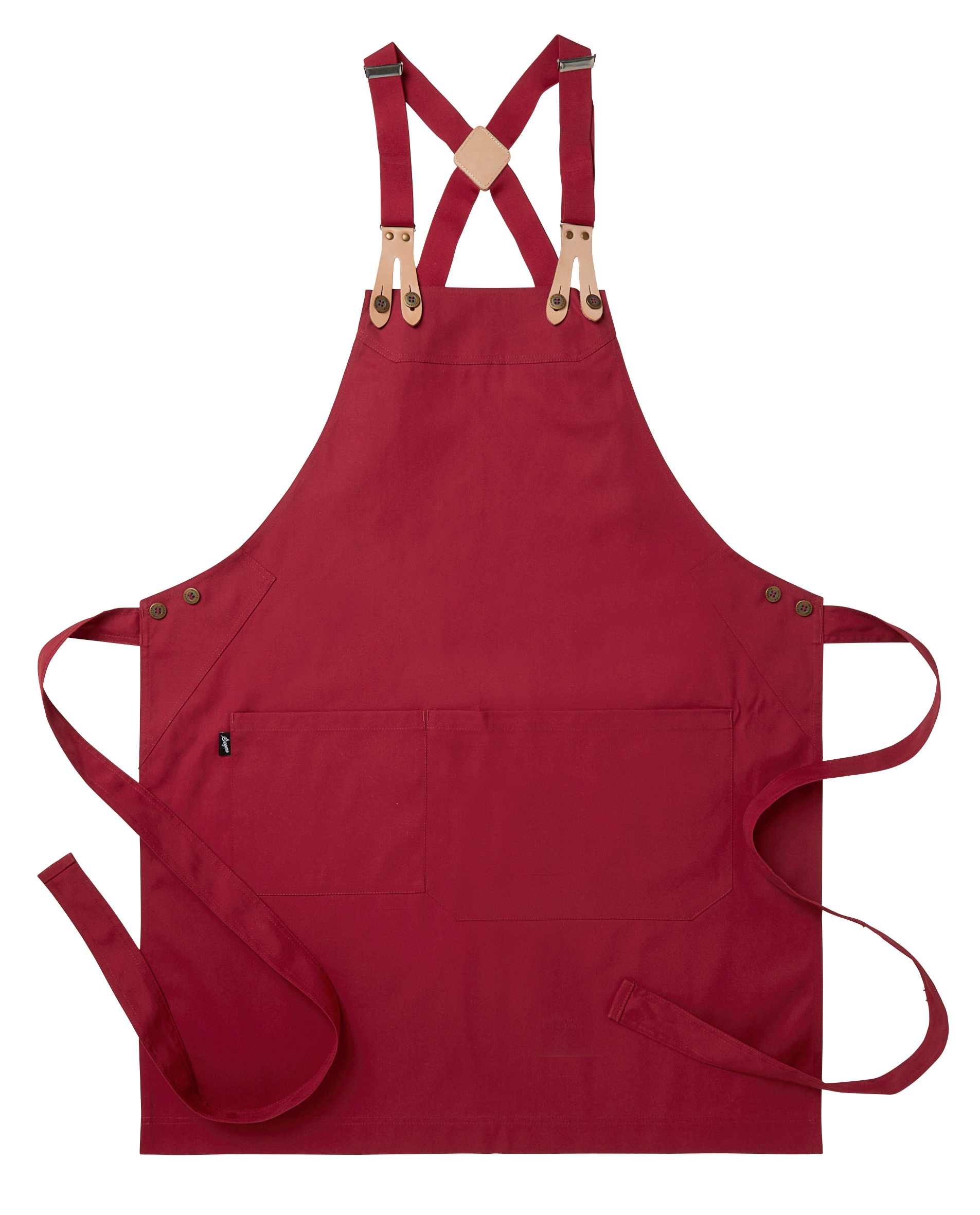 Bröstlappsförkläde 4078 mörkröd 75x90 cm