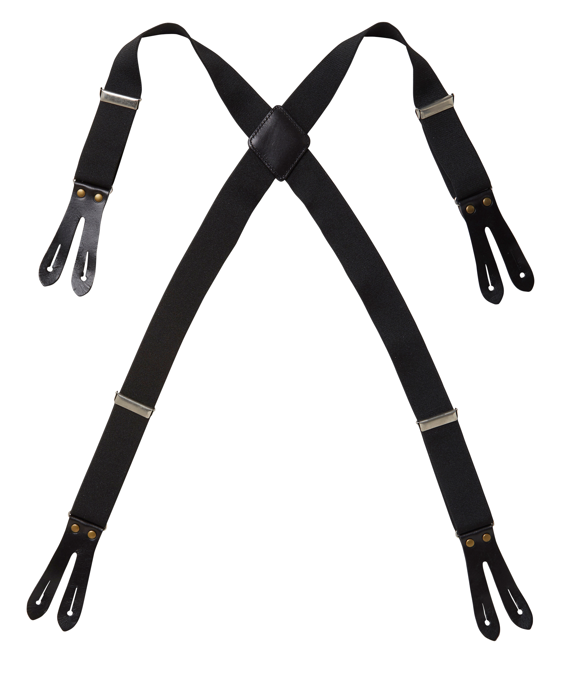 Resårhängsle med läder 0568 Svart S/M