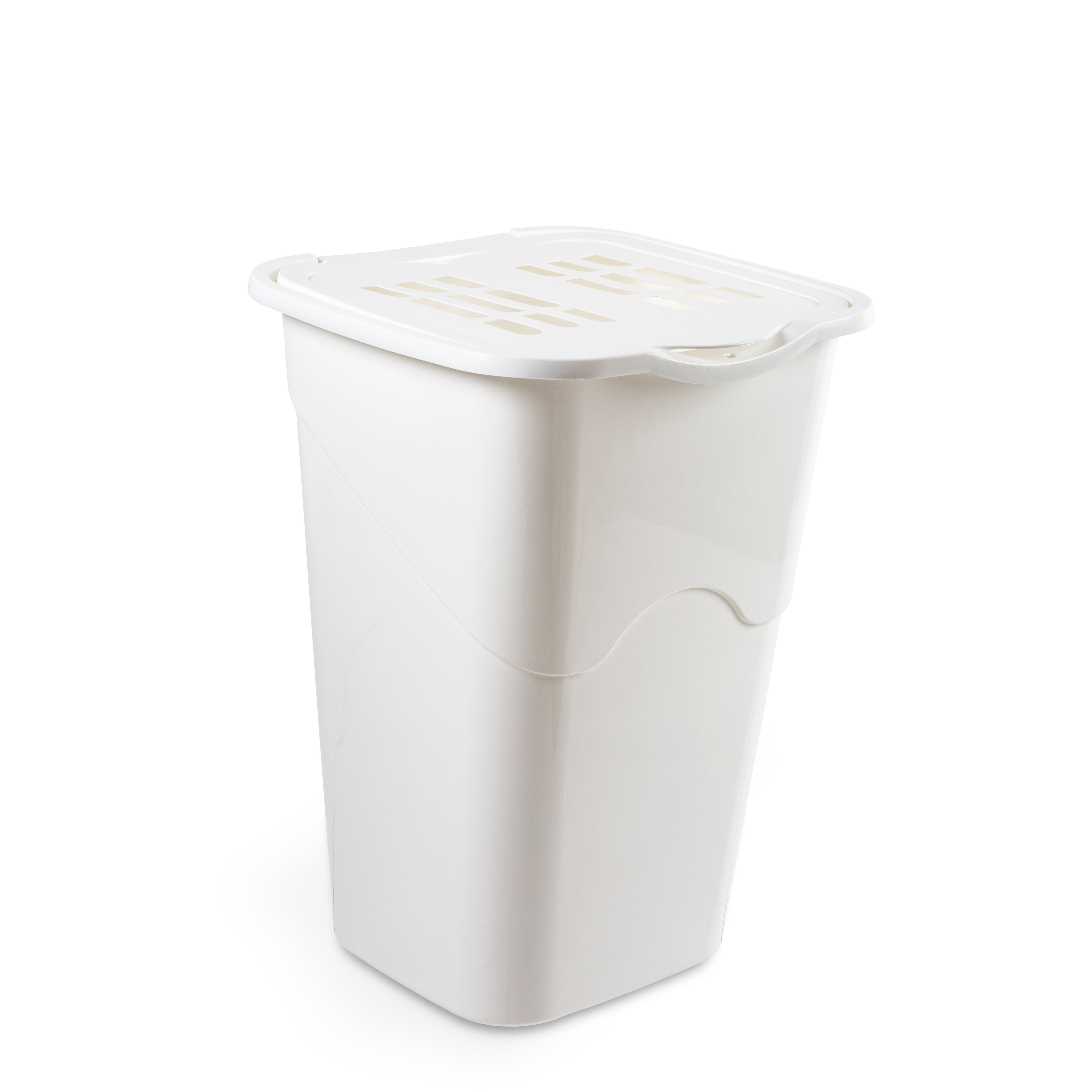 Tvättkorg vit PP 39,5x36,5x53cm 50l