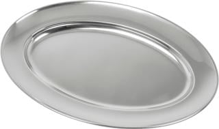 Fat oval omvikt kant rostfri 35x22cm