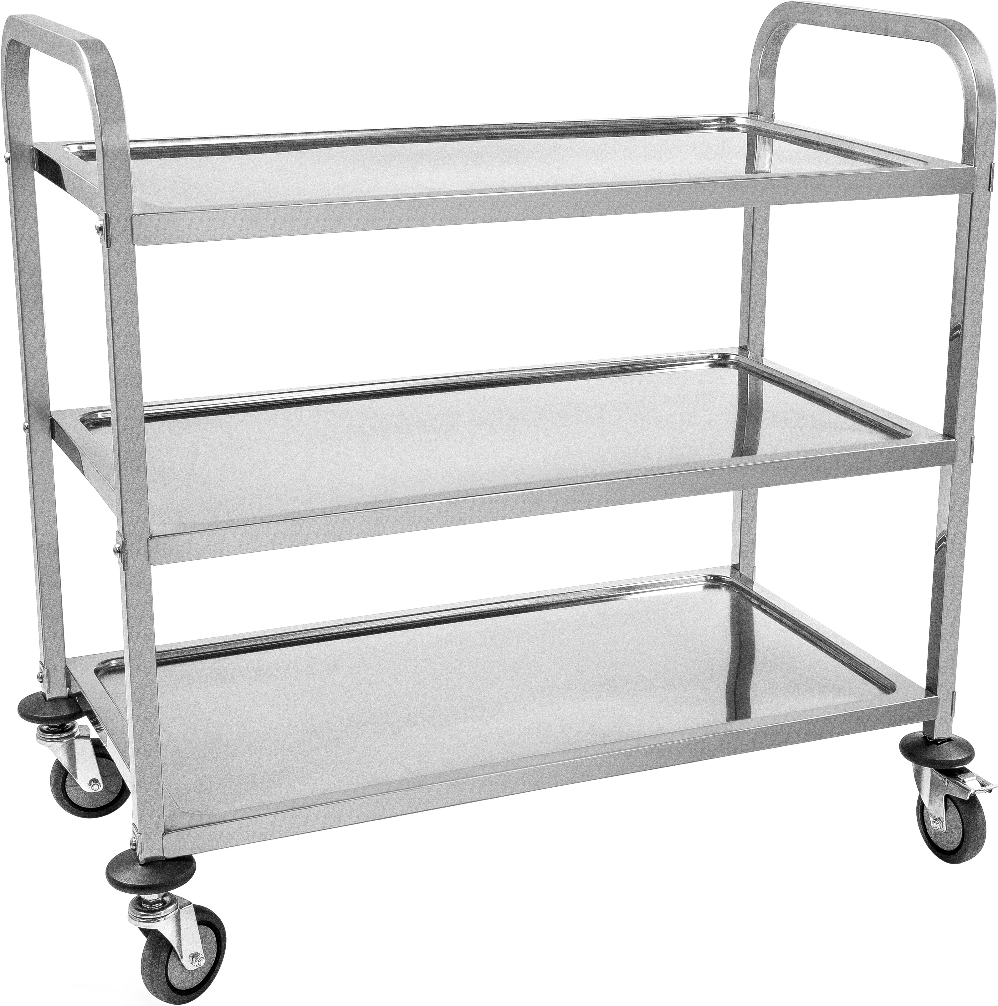 Serveringsvagn 3 hyllor rostfri 95x50x95cm