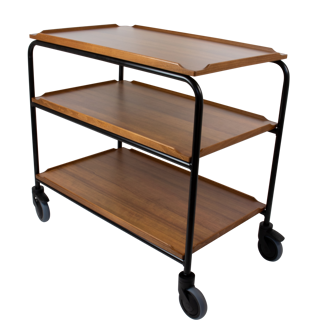 Serveringsvagn 3 hyllor teak 80x52x90cm