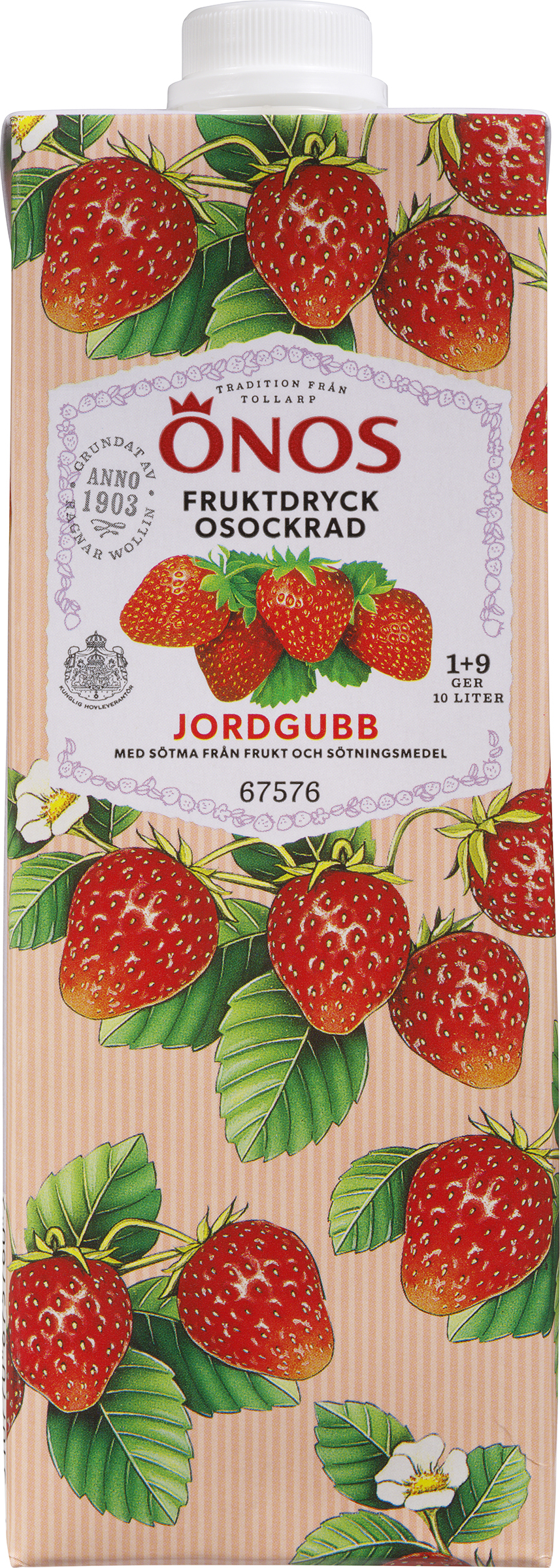 Jordgubbsdryck 1+9 Osockrad