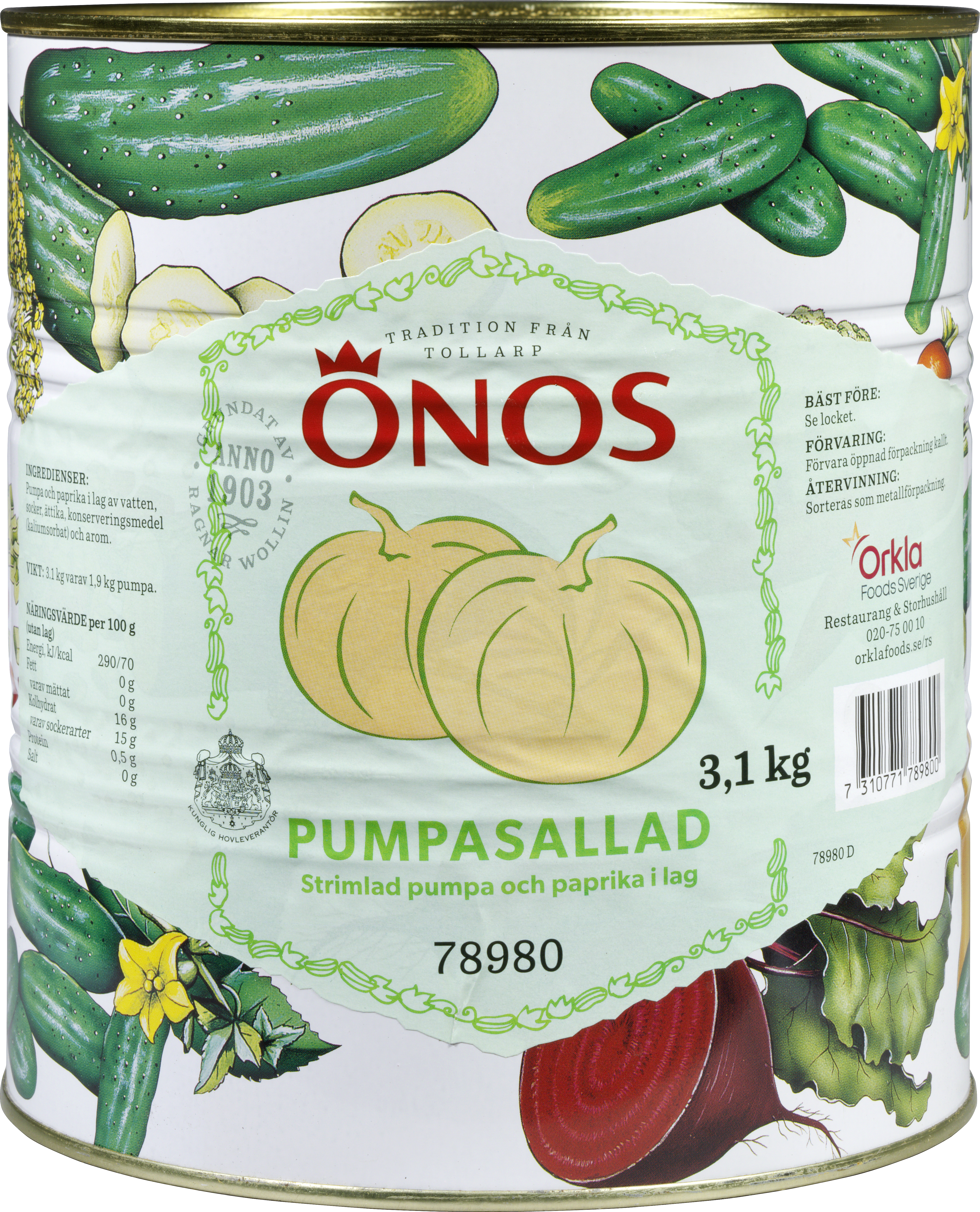 Pumpasallad Strimlad