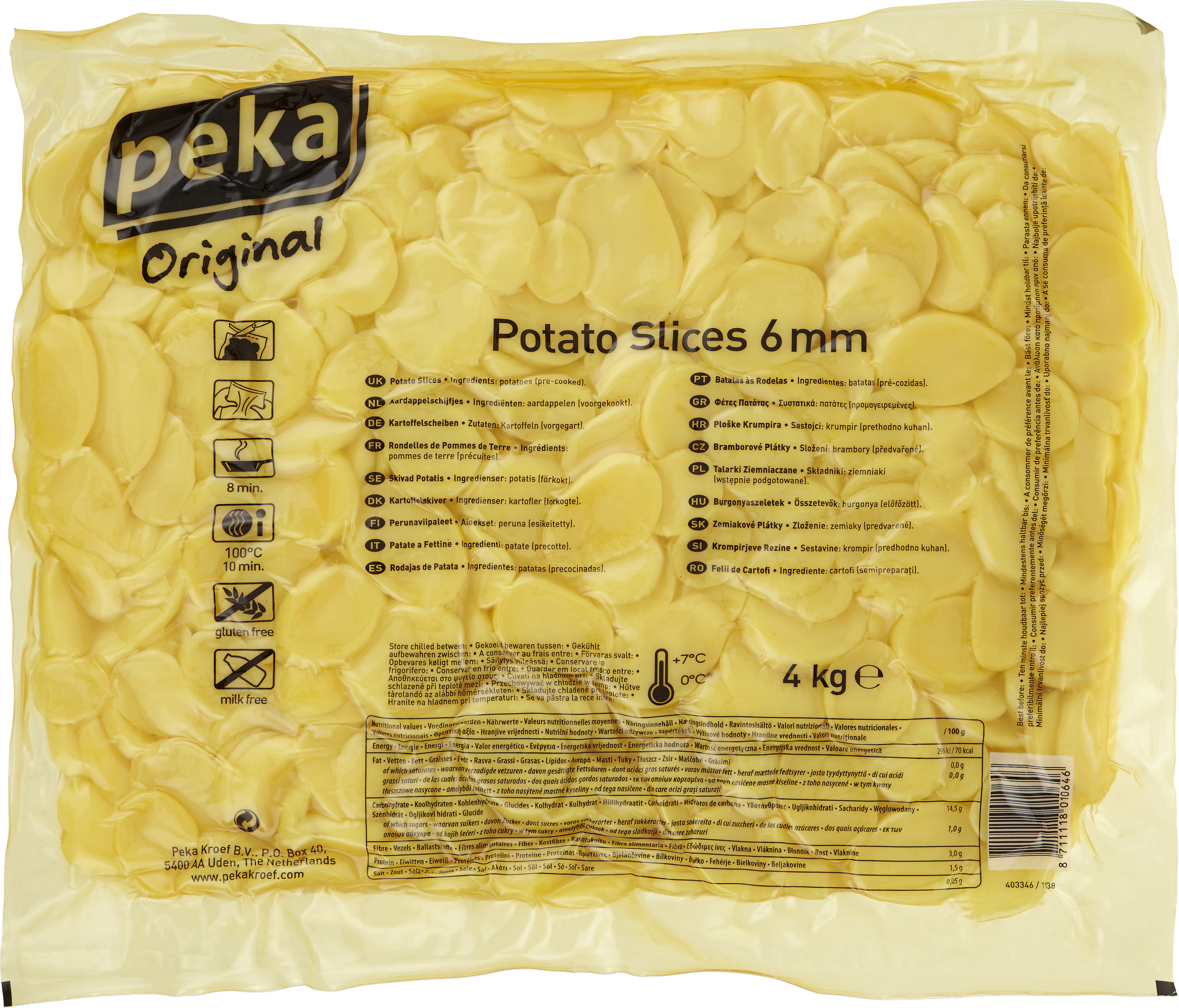 Potatis Standard Skivad Förkokt