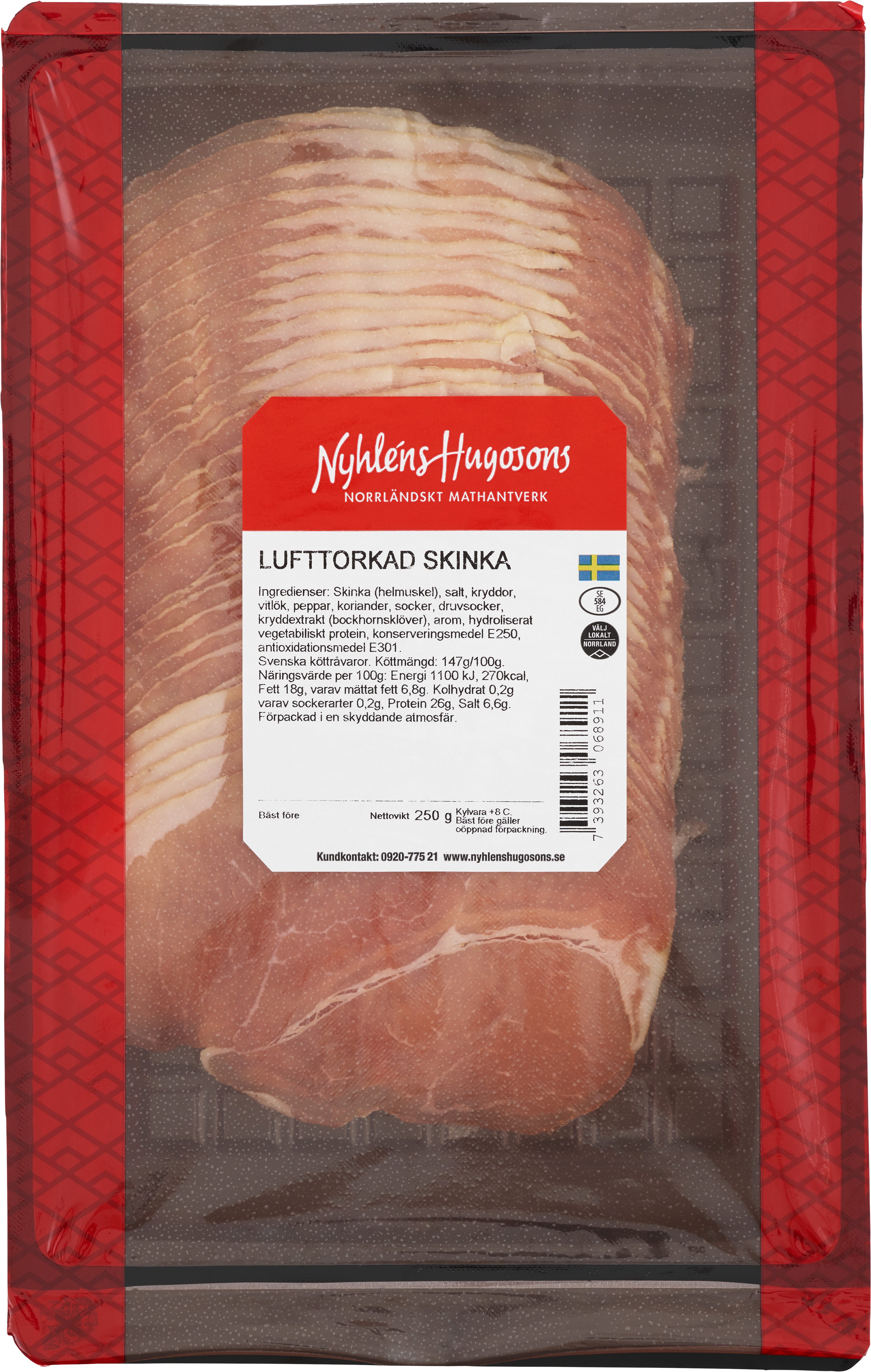 Lufttorkad Skinka Skivad Sverige