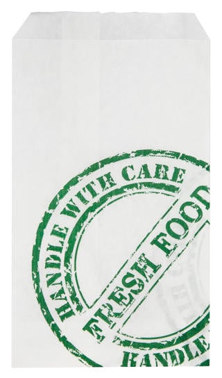 Korvficka påse 10,3x17,5cm vit med tryck