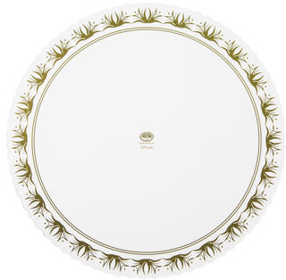 Tårtbrickor Rund Kartong Vit/Guld 275mm