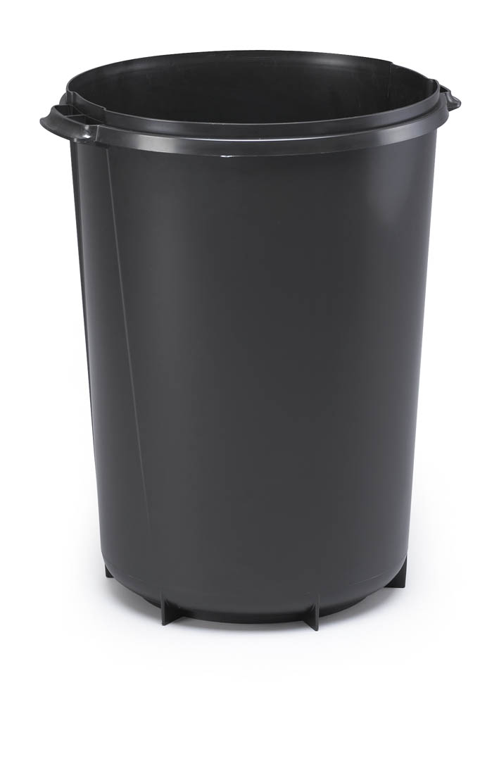Tunna återvunnen plast svart ø42.5cm h52cm 40L