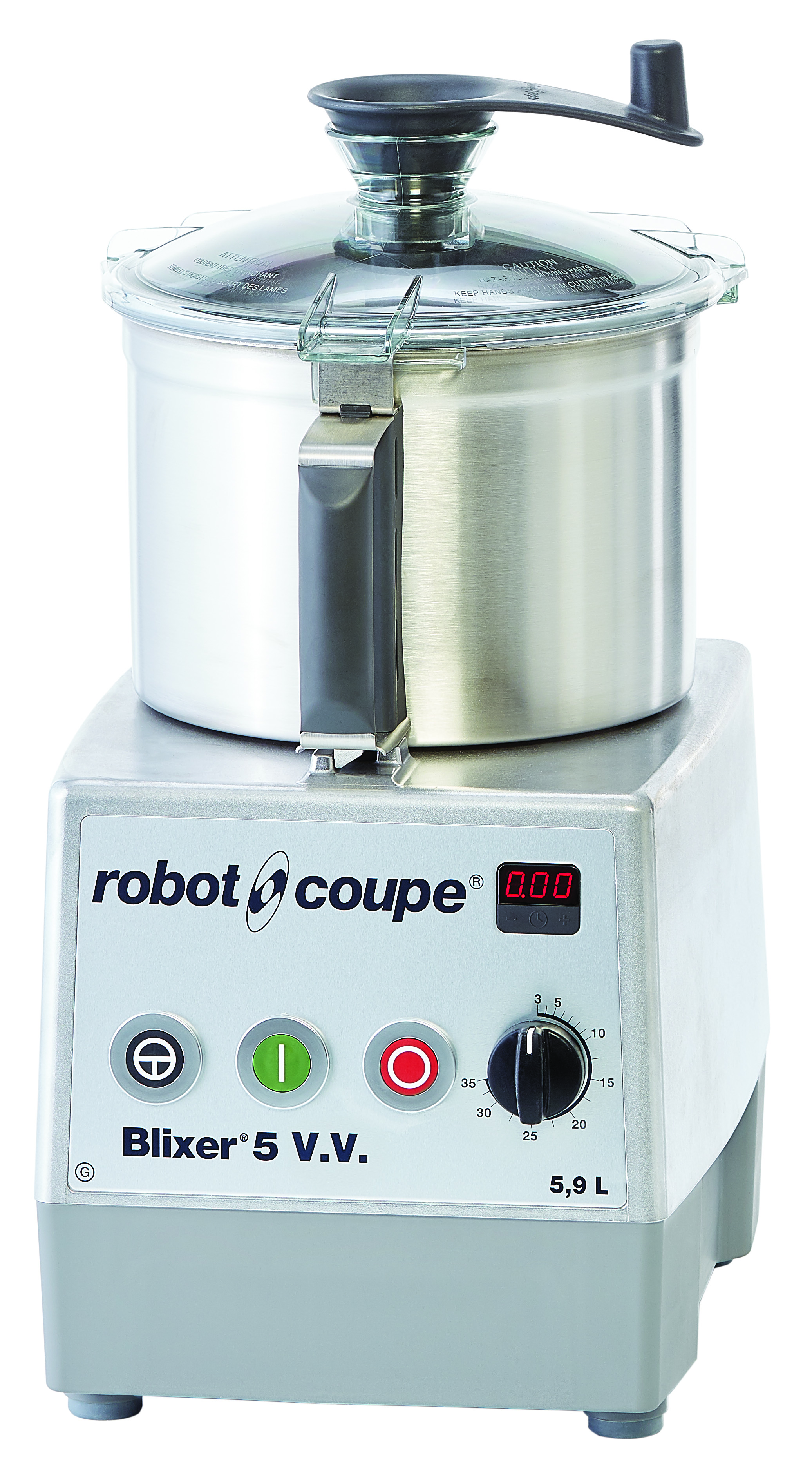 Blixer Snabbhack/mixer 5 V.V. Bänkmodell.
5,9-liter 300-3500 v/m. Puls. Timer.