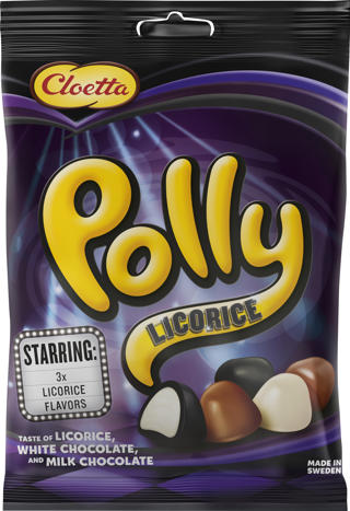 Chokladdragéer Polly Lakrits