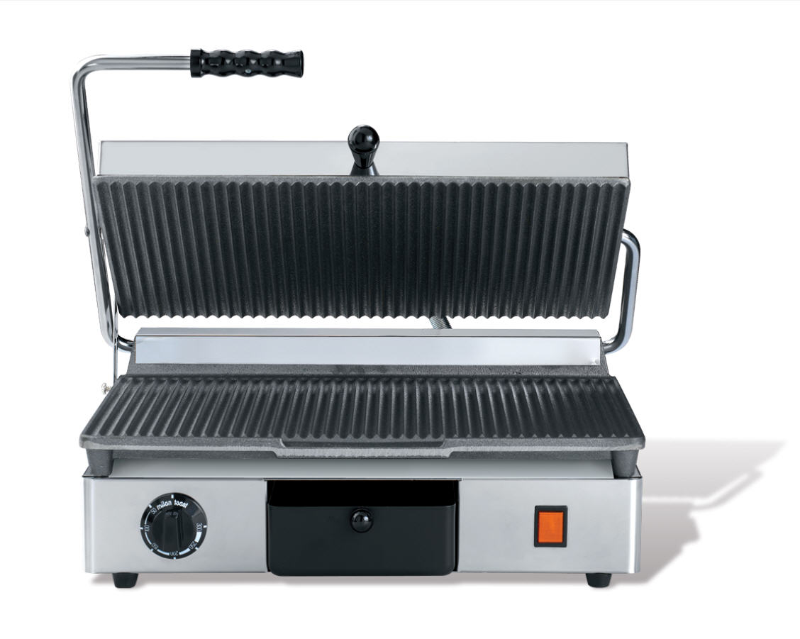 Klämgrill 16030 räfflad lagg och bord, grillyta
430x250mm, 2,8 kW 230V 1N