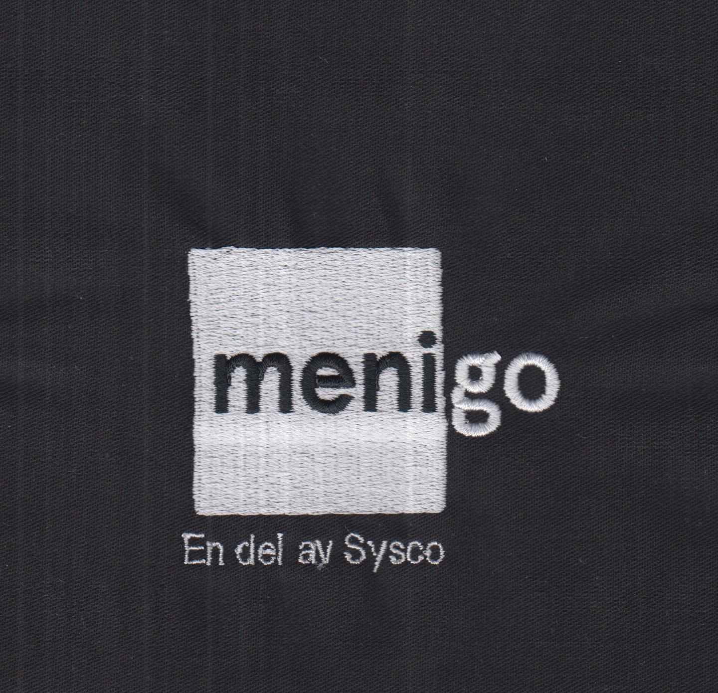 Menigo logga brodyr Vit/Vit b65 x h55 mm