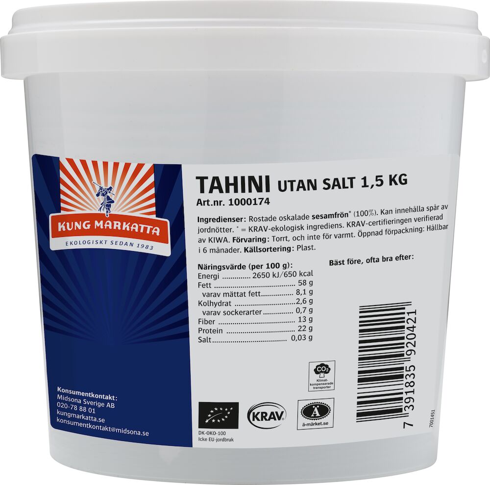 Tahini utan salt EKO KRAV