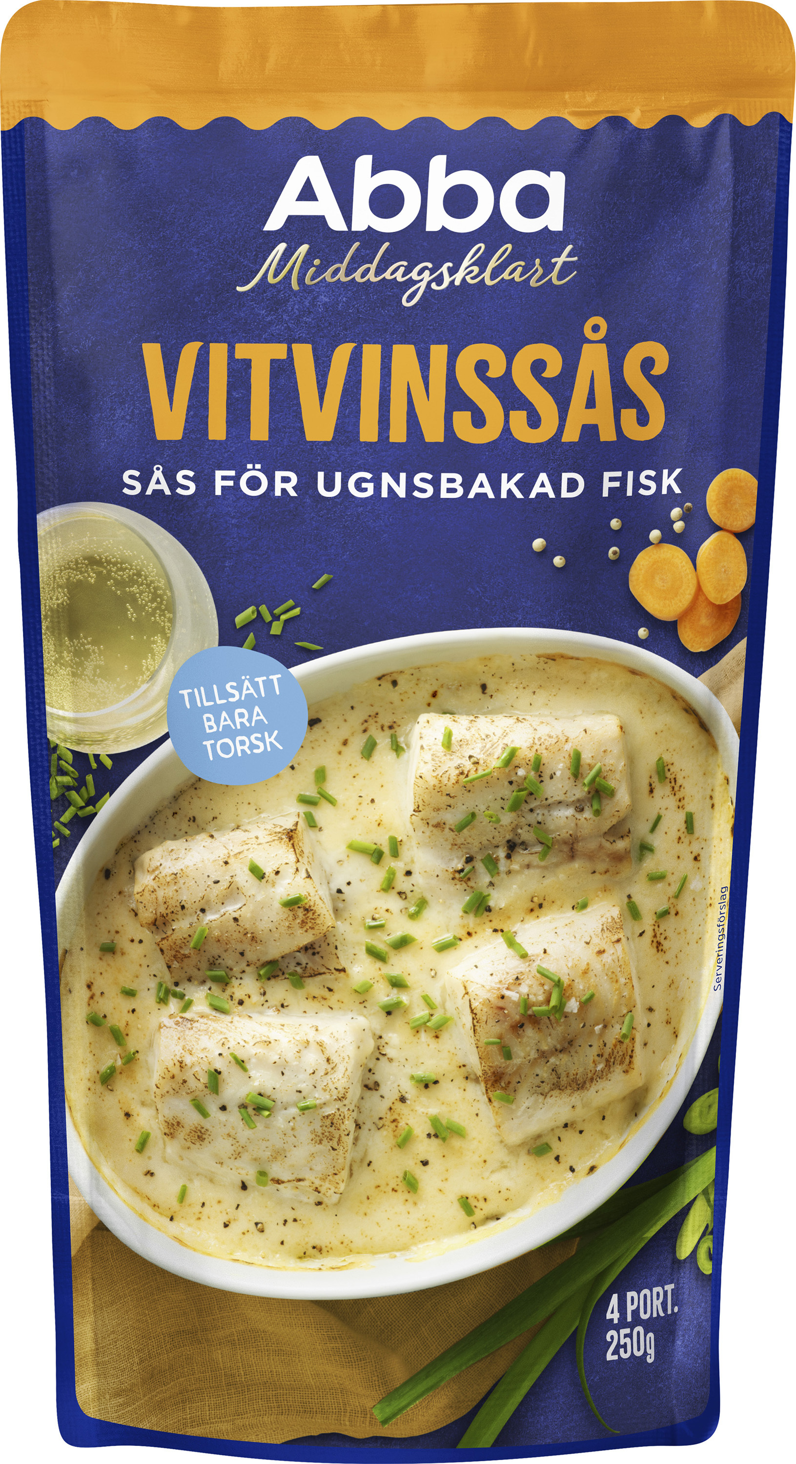 Vitvinssås för ugnsbakad torsk