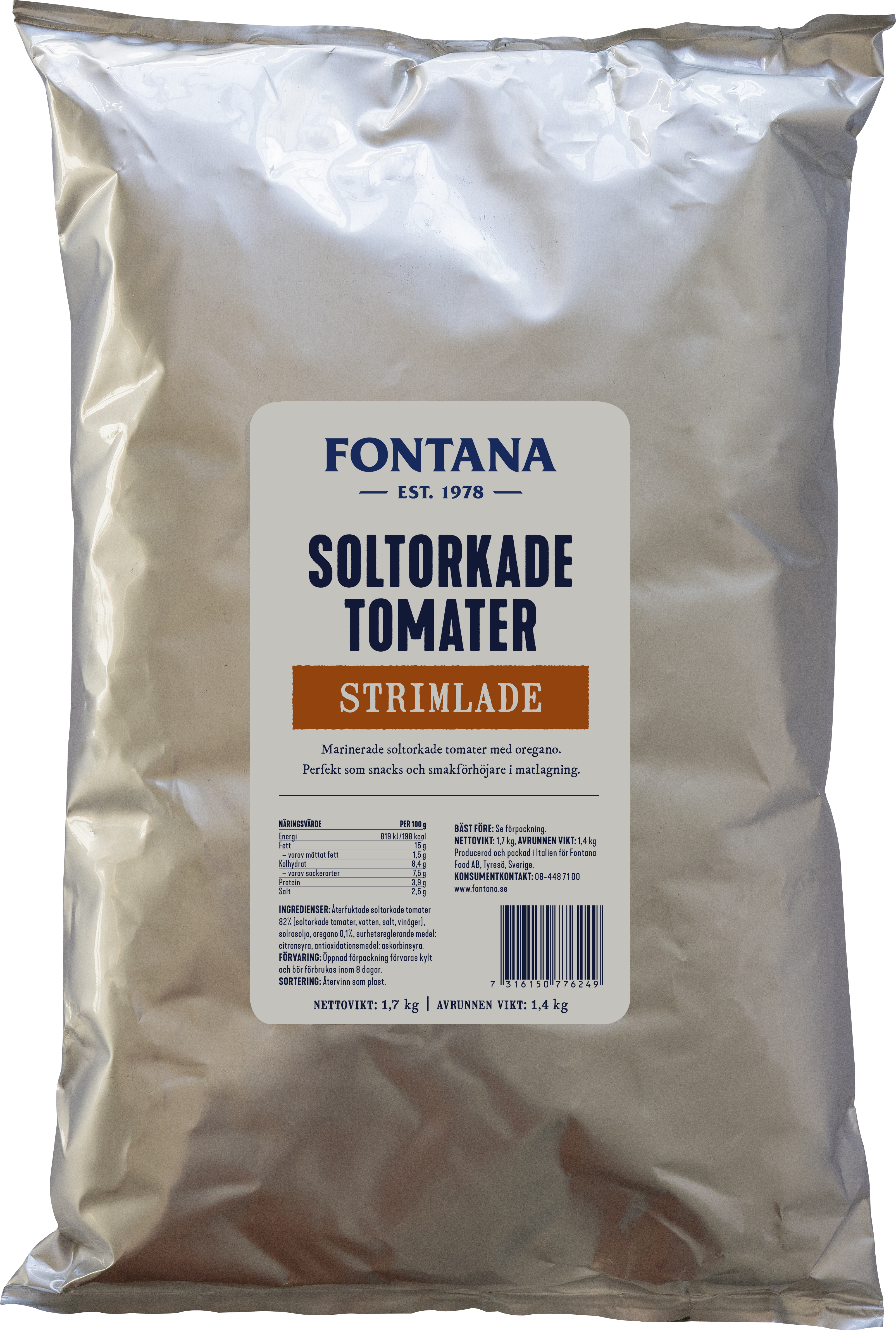 Soltorkade Tomater Strimlade i Påse