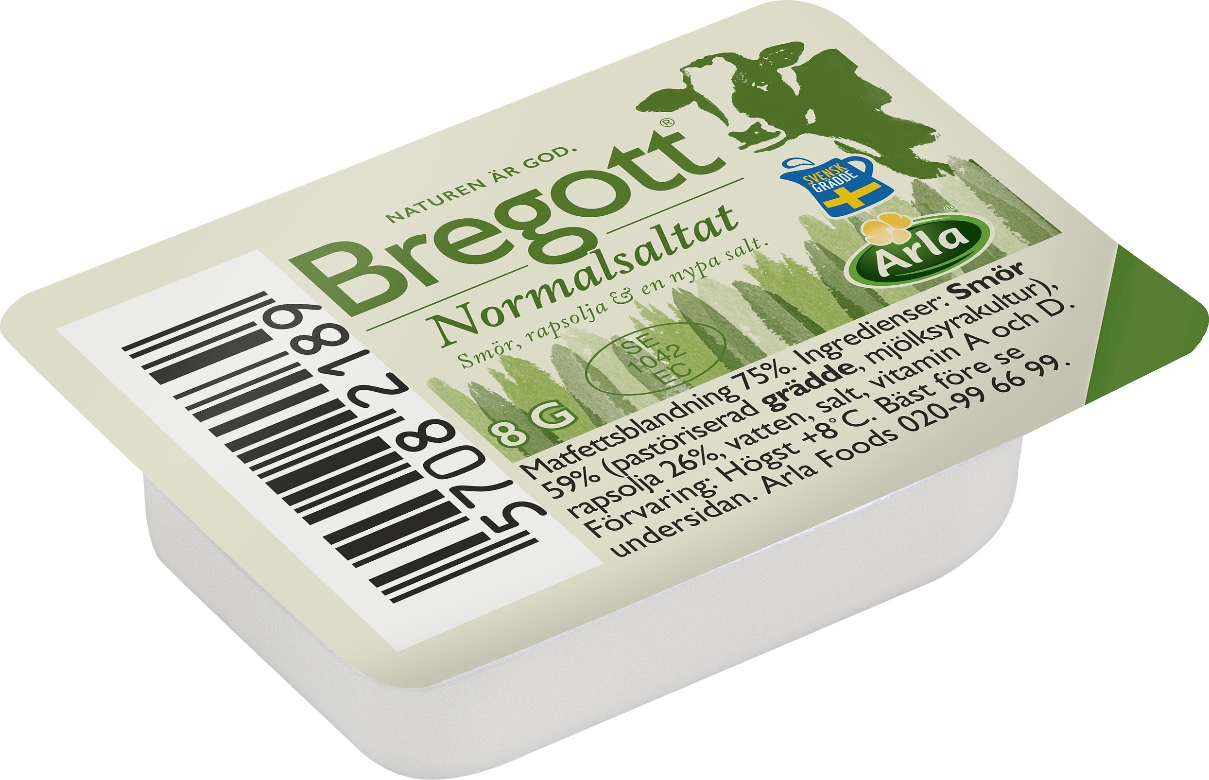 Bregott Normalsaltat 75% Portion 8 g