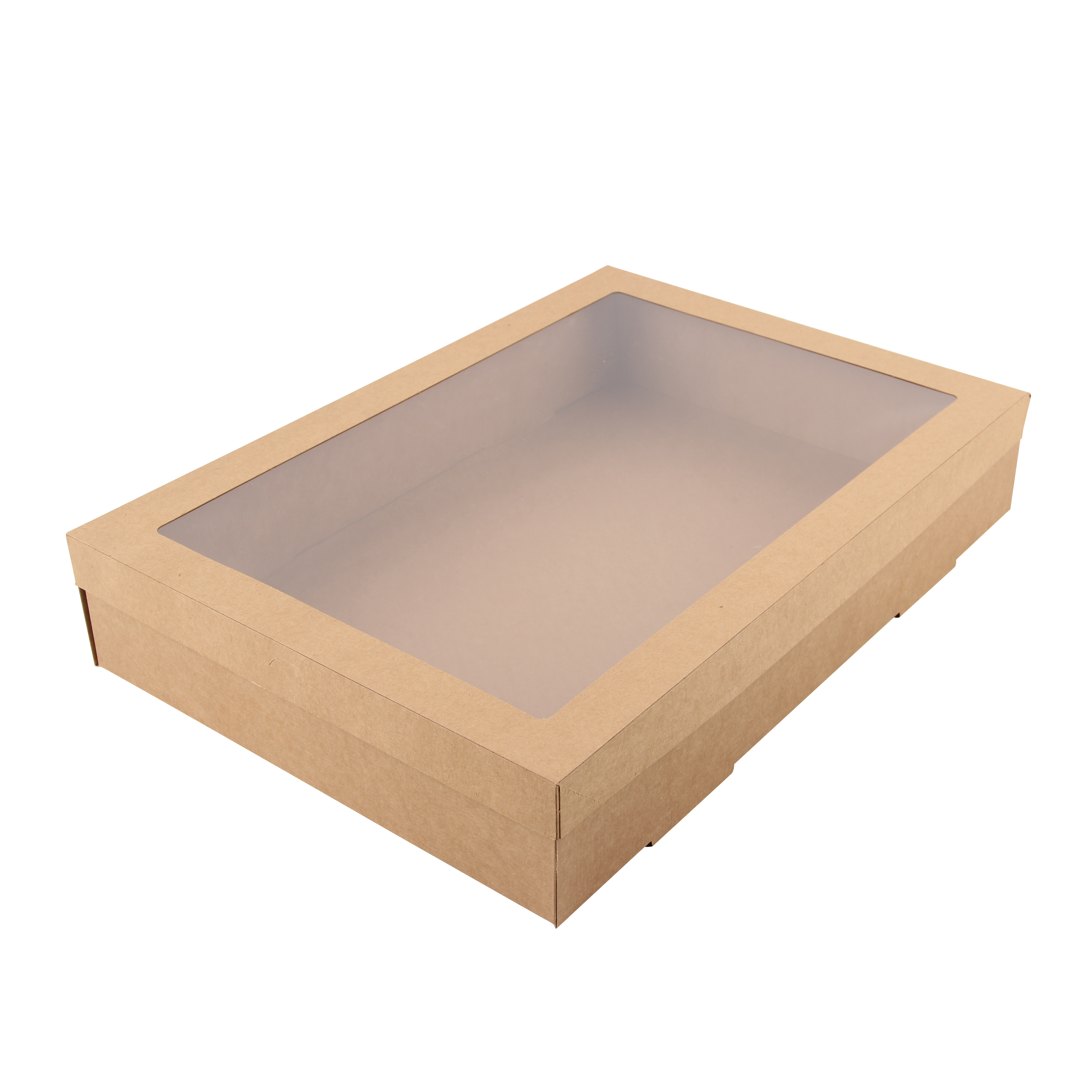 Cateringbox 8x31x45 med fönster av PET brun