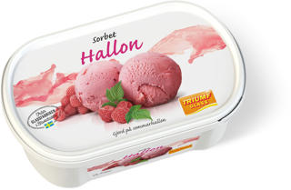 Hallonsorbet