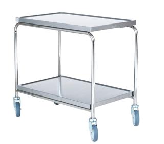 Rullbord 2 hyllor helt rostfri 90x55x82cm