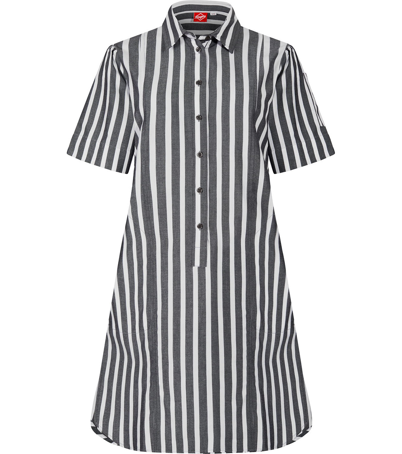 Klänning Kort Ärm Vit Svart L