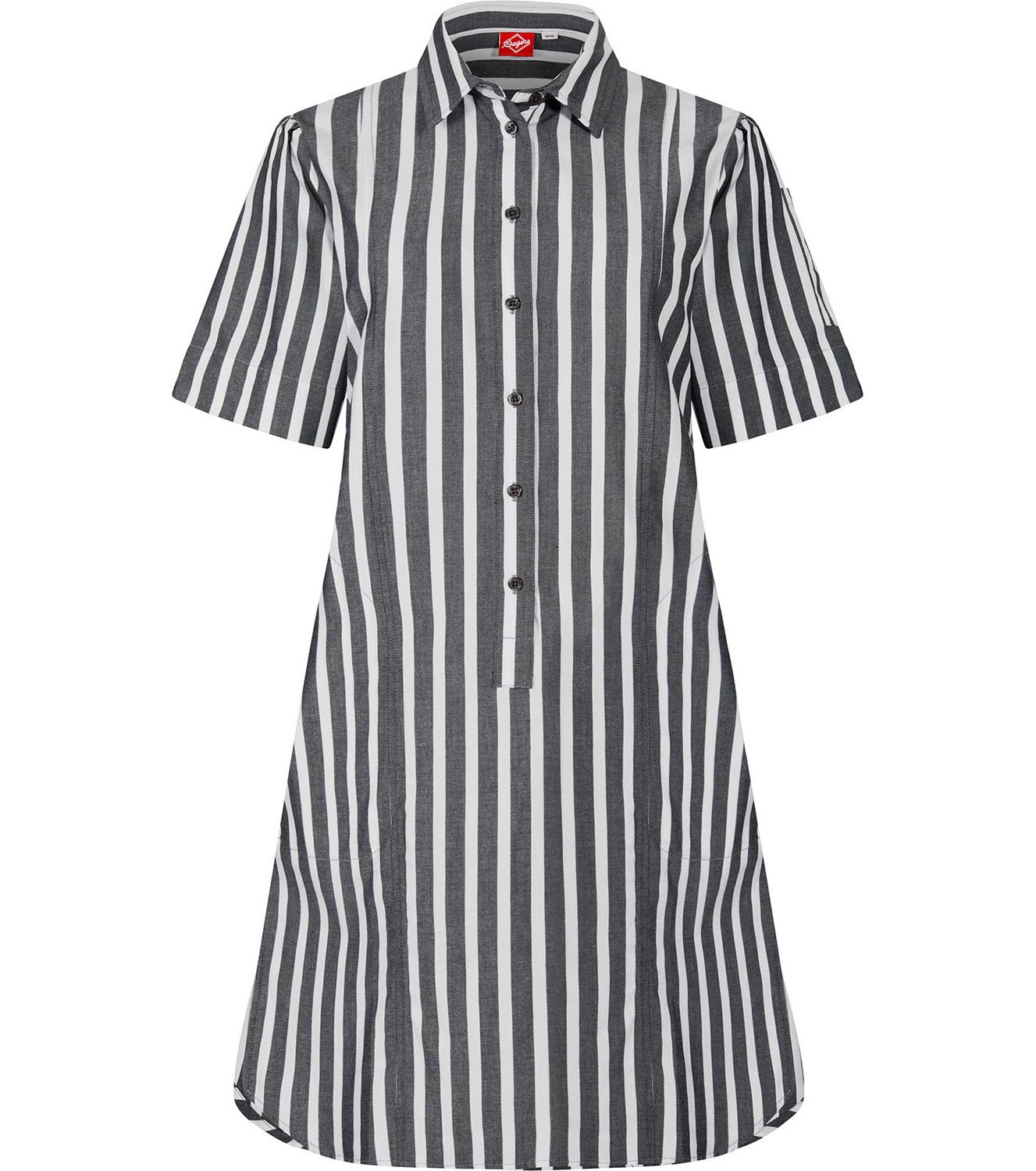 Klänning Kort Ärm Vit Svart 3XL