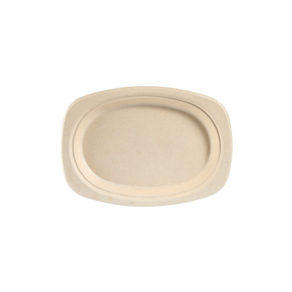 Tallrik Oval Bagasse Natur 23cm